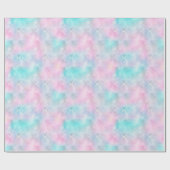 Blau und rosa Marmor Aussehen Wasserfarben Geschenkpapier (Flach)