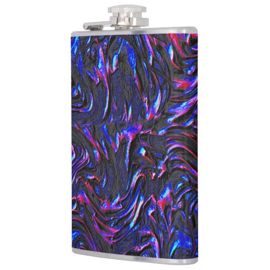 Blau und rosa mit Wandstruktur Flachmann (Links)