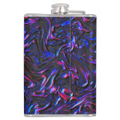 Blau und rosa mit Wandstruktur Flachmann (Rückseite)