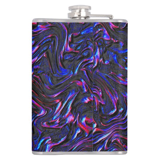 Blau und rosa mit Wandstruktur Flachmann (Rückseite)