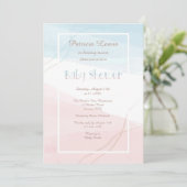 Blau und Rosa Moderne Einladung (Stehend Vorderseite)