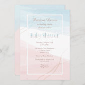 Blau und Rosa Moderne Einladung (Vorne/Hinten)