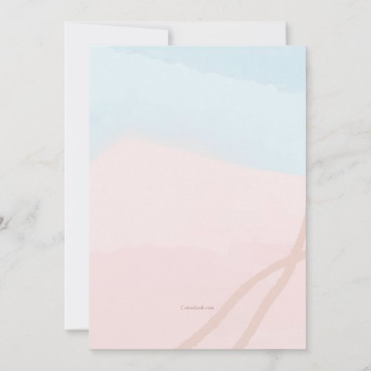 Blau und Rosa Moderne religiöse Einladung (Rückseite)