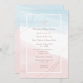 Blau und Rosa Moderne religiöse Einladung (Vorne/Hinten)