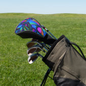 Blau und Rosa Modernes Abstrakt Golf Headcover (In SItu)