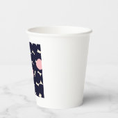 Blau- und rosa-Muster für große Punkte Pappbecher (Rückseite)