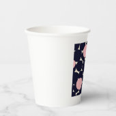 Blau- und rosa-Muster für große Punkte Pappbecher (Vorderseite)