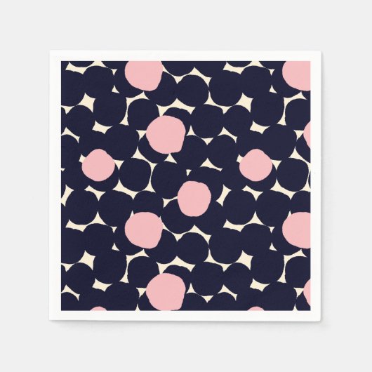 Blau- und rosa-Muster für große Punkte Serviette (Vorderseite)