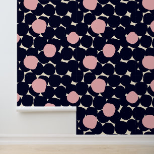 Blau- und rosa-Muster für große Punkte Tapete