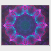 Blau und Rosa Neon Dark Kaleidoskop Gradient Geschenkpapier (Flach)