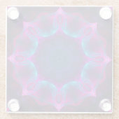 Blau und Rosa Neon Dark Kaleidoskop Gradient Glasuntersetzer (Rückseite)