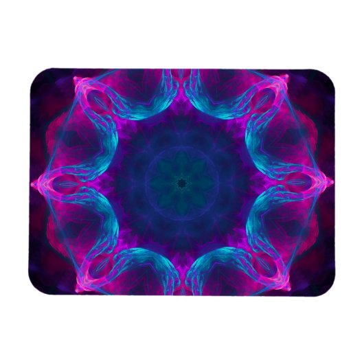 Blau und Rosa Neon Dark Kaleidoskop Gradient Magnet (Horizontal)