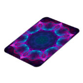 Blau und Rosa Neon Dark Kaleidoskop Gradient Magnet (Linke Seite)