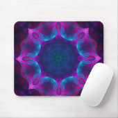 Blau und Rosa Neon Dark Kaleidoskop Gradient Mousepad (Mit Mouse)