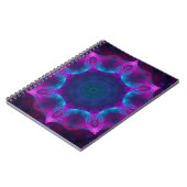 Blau und Rosa Neon Dark Kaleidoskop Gradient Notizblock (Linke Seite)