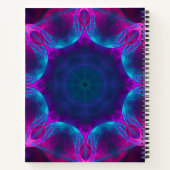 Blau und Rosa Neon Dark Kaleidoskop Gradient Notizblock (Rückseite)
