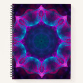 Blau und Rosa Neon Dark Kaleidoskop Gradient Notizblock (Vorderseite)