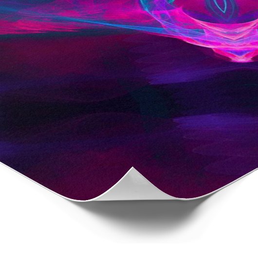 Blau und Rosa Neon Dark Kaleidoskop Gradient Poster (Ecke)