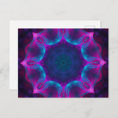 Blau und Rosa Neon Dark Kaleidoskop Gradient Postkarte (Vorne/Hinten)