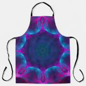 Blau und Rosa Neon Dark Kaleidoskop Gradient Schürze (Vorderseite)