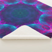 Blau und Rosa Neon Dark Kaleidoskop Gradient Sherpadecke (3/4)