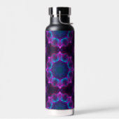 Blau und Rosa Neon Dark Kaleidoskop Gradient Trinkflasche (Links)