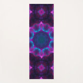 Blau und Rosa Neon Dark Kaleidoskop Gradient Yogamatte (Vorderseite)