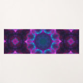 Blau und Rosa Neon Dark Kaleidoskop Gradient Yogamatte (Vorderseite (Horizontal))