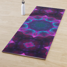 Blau und Rosa Neon Dark Kaleidoskop Gradient Yogamatte