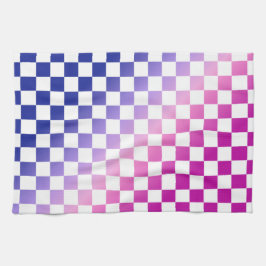 Blau und Rosa Ombre Karomuster Geschirrtuch