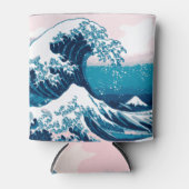 Blau und Rosa Pixel Great Wave Dosenkühler (Vorderseite)