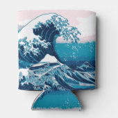 Blau und Rosa Pixel Great Wave Dosenkühler (Rückseite)