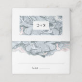 Blau- und Rosa-Platzkarten aus Schiefer Platzkarte (Außenseite Aufgefaltet)