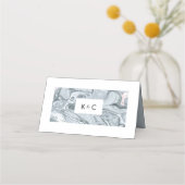 Blau- und Rosa-Platzkarten aus Schiefer Platzkarte (Rückseite)