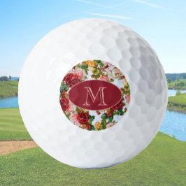 Blau- und rosa Rosenblumen Golfball