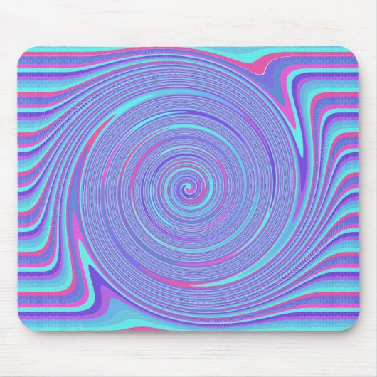 Blau und Rosa Swirl Mousepad (Vorne)