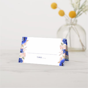 Blau und Rosa Wasserfarbe Platzkarte