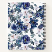 Blau und Rosa Wasserfarben Winter Floral Notizblock (Rückseite)