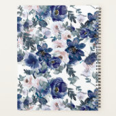 Blau und Rosa Wasserfarben Winter Floral Planer (Rückseite)