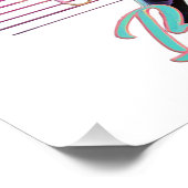 Blau und rosa Zurück zum 80er-Poster Poster (Ecke)