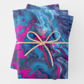 Blau- und rosafarbene Marmor Akrylabstraktion Geschenkpapier Set (Beispiel)