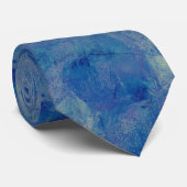 Blau- und rosafarbene Marmor Akrylabstraktion Krawatte (Gerollt)