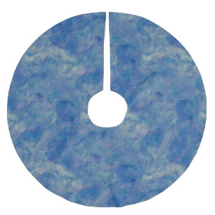 Blau- und rosafarbene Marmor Akrylabstraktion Polyester Weihnachtsbaumdecke