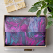 Blau- und rosafarbene Marmor Akrylabstraktion Seidenpapier (Geschenk)