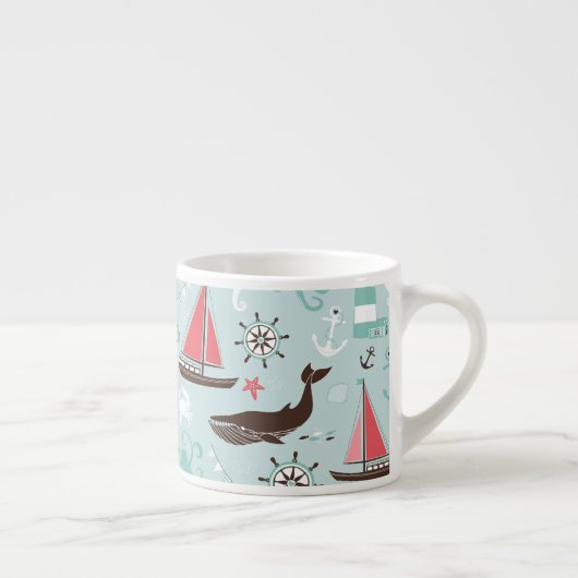 Blau und Rose des Meeres Espressotasse (Rechts)