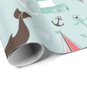 Blau und Rose des Meeres Geschenkpapier (Rolleneckpunkt)