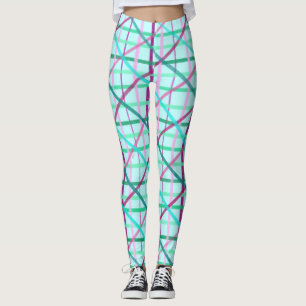 Blau und Rose Prüfmuster Leggings