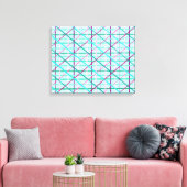 Blau und Rose Prüfmuster Leinwanddruck (Insitu (Wohnzimmer))