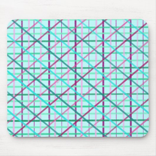 Blau und Rose Prüfmuster Mousepad (Vorne)