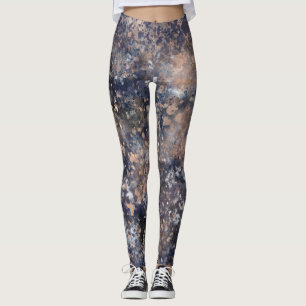 Blau- und Roségold-Farbspritzer abstrakter Glamour Leggings